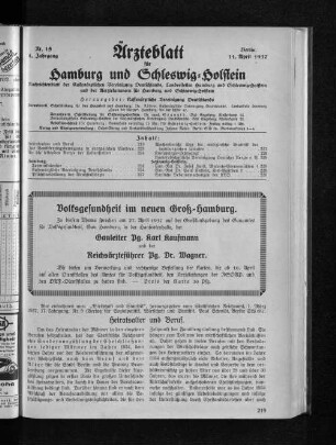 Volksgesundheit im neuen Groß-Hamburg