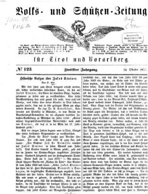 Volks- und Schützenzeitung : politisches Volksblatt. 1857, Nr. 123 - 125