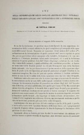 Sulla determinazione delle costanti arbitrarie negl'integrali delle equazioni lineari cosi differenziali che a differenze finite.