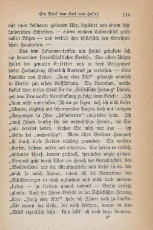 Ein Brief von Karl von Holtei