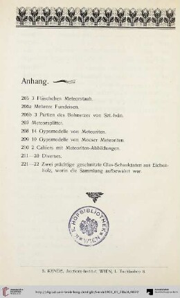 Anhang (Nr. 205-222)