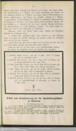 Schul- und Strafordnung für die Fortbildungsschule zu Grimma