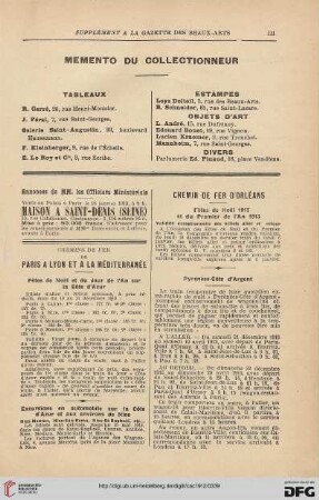 III-IV Supplément a la gazette des beaux-arts