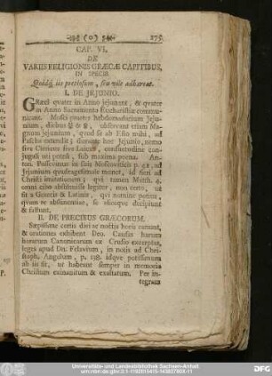 Cap. VI. De Variis Religionis Graecae Capitibus, In Specie