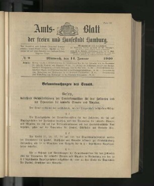 No. 9, 14. Januar 1920