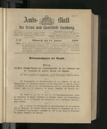 No. 9, 14. Januar 1920