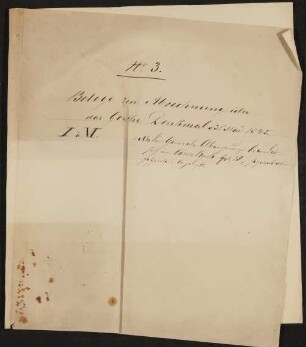 Umschlag des Konvoluts: Belege zur Abrechnung über das Goethe Denkmal von Schwanthaler vom 31. Mai 1845 - Konvolut I-VI mit weiteren Beilagen