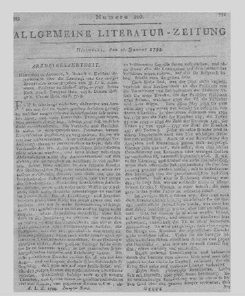 Ackermann, J. C. G.: Bemerkungen über die Kenntniss und Cur einiger Krankheiten. H. 1-4. Nürnberg, Altdorf: Monath & Kußler 1794-97