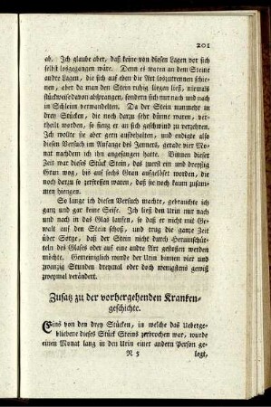 Zusatz zu der vorhergehenden Krankengeschichte.