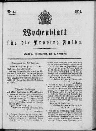 Nr. 44, Ausgabe vom 4. November 1854