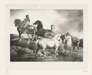 Pferde, die zum Markt getrieben werden, Blatt 7 der Folge "Grands chevaux"