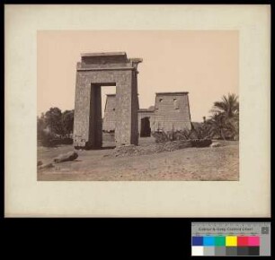 KARNAK. / Propylône Ptolémeen et temple de Ramsès III.