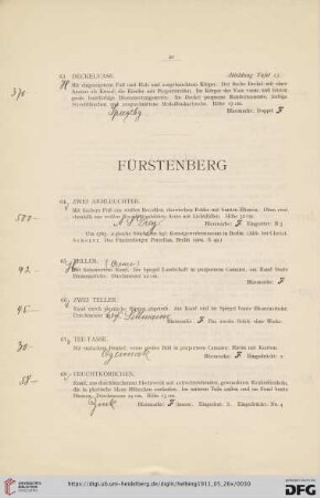 Fürstenberg (Nr. 64-72)