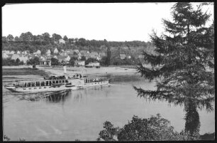 Copitz. Elbe mit Dampfer