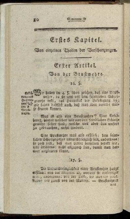 Erstes Kapitel. Von einzelnen Theilen der Verschanzungen.