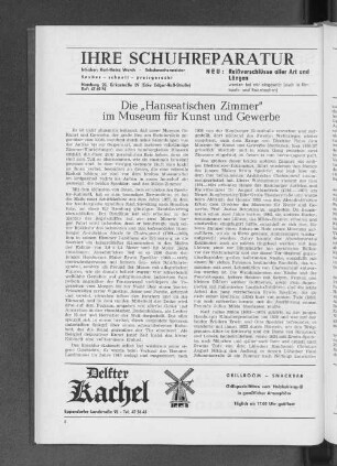 Die "Hanseatischen Zimmer" im Museum für Kunst und Gewerbe