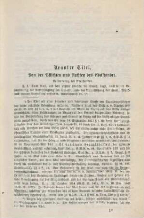 Neunter Titel. Von den Pflichten und Rechten des Adelsstandes