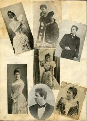 207 Biedermann, Therese; 208 Behr, Therese; 209 unbekannt; 210 Arnoldson, Sigrid; 211 Könen, Tilly; 212 unbekannt; 213 Ternina, Milka