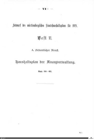 Staatshaushaltsplan 1928, Heft 6