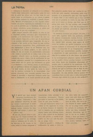 Un afán cordial