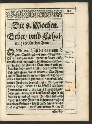 Gebet/ umb Erhaltung der Kirchen Gottes.