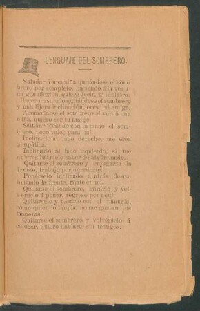 Lenguaje del sombrero