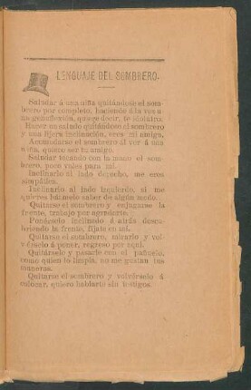 Lenguaje del sombrero