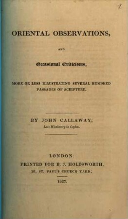 Oriental observations and occasional criticisms : more or less illustrating several hundred passages of scripture