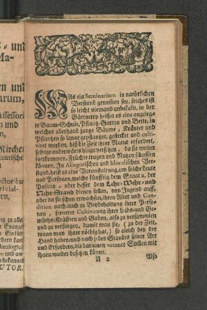Von denen Seminariis insgemein. [u.a.]
