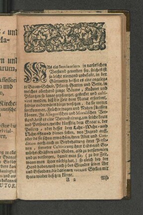 Von denen Seminariis insgemein. [u.a.]