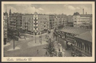 Ansichtskarte Hochbahn und Straßenkreuzung, Schlesisches Tor [1/4]