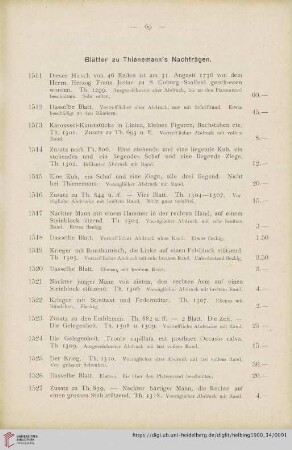 Blätter zu Thienemann's Nachträgen Nr. 1511-1530