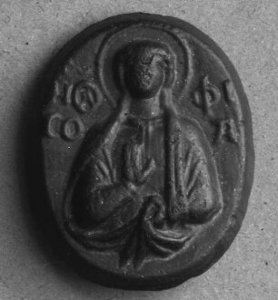 Medaillon mit der heiligen Sophia in Halbfigur