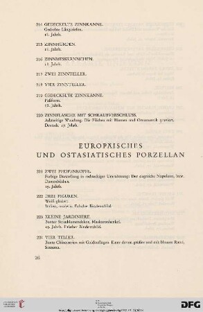 Europäisches und Ostasiatisches Porzellan (Nr. 221-259)