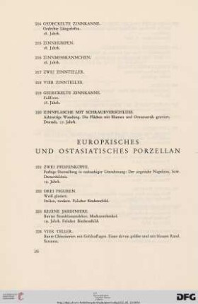 Europäisches und Ostasiatisches Porzellan (Nr. 221-259)