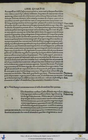 A. Hirtii Autopii Commentariorum de bello alexandrino liber quartus