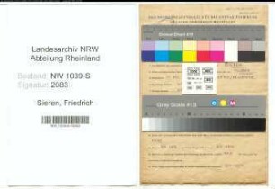 Entnazifizierung Friedrich Sieren , geb. 27.11.1919 (Lehrer)