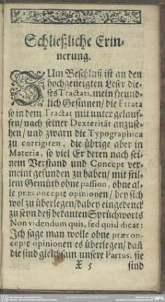 Schließliche Erinnerung