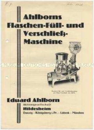 Ahlborns Flaschenfüll und Verschließ-Maschine