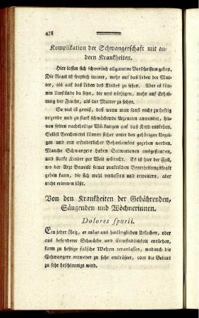 Von den Krankheiten der Gebährenden, Säugenden und Wöchnerinnen