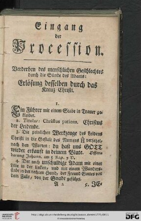 Eingang der Procession