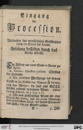 Eingang der Procession