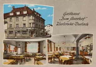 Postkartenalbum mit Motiven von Durlach. "Karlsruhe-Durlach. Gasthaus Zum Auerhof"