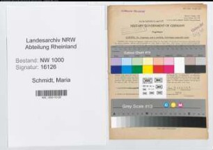 Entnazifizierung Maria Schmidt, geb. 20.06.1906 (Oberin)