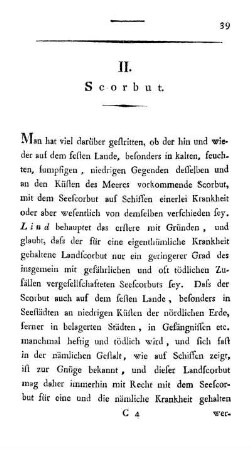 II. Scorbut.