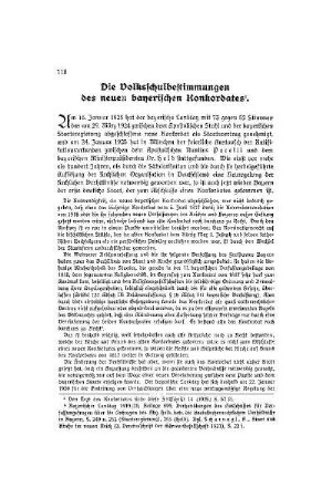 Die Volksschulbestimmungen des neuen bayerischen Konkordates