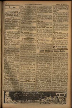 Zweite Ausgabe vom Samstag, den 13. April 1929.