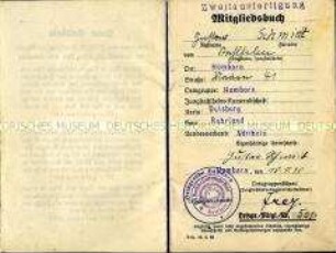 Mitgliedsbuch des Stahlhelm / Bund der Frontsoldaten von Gustav Schmidt