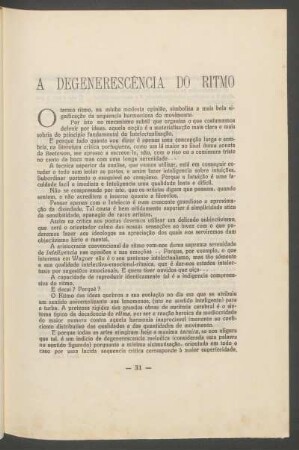 A degennerescència do ritmo