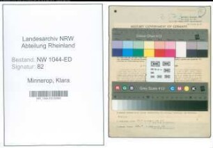 Entnazifizierung Klara Minnerop , geb. 06.03.1920 ()